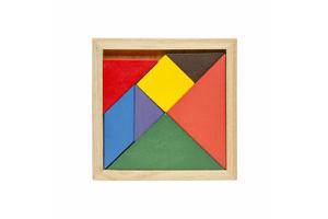 Lg-imports Houten Vormenpuzzel 12 Cm 7 Stukjes - Tangram