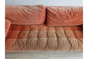 Fluwelen driezitsbank (kleur burnt orange)