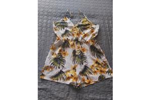 playsuit bloemen print geel groen XL