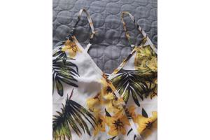 playsuit bloemen print geel groen XL