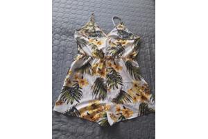 playsuit bloemen print geel groen XL