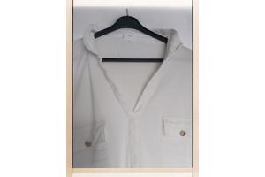 S.Oliver creme wit shirt met borstzakjes 46