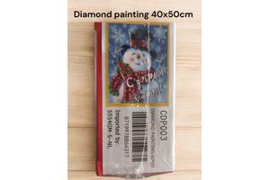 Kerst - sneeuwpop - diamond painting 50x40cm