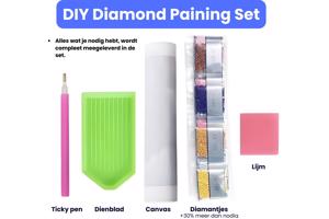 20x20cm Diamond Painting koffie kabouters (rond) nr 516
