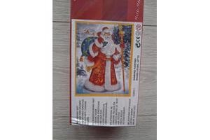 nr 76 Diamond painting kerstman met rugzak 50x40cm (rond)