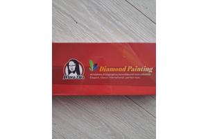 nr 76 Diamond painting kerstman met rugzak 50x40cm (rond)