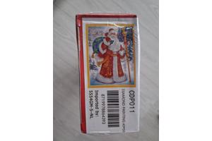 nr 76 Diamond painting kerstman met rugzak 50x40cm (rond)