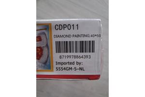 nr 76 Diamond painting kerstman met rugzak 50x40cm (rond)