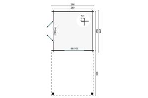 Blokhut - Tuinhuis Dellinger | 28 mm | vuren onbehandeld