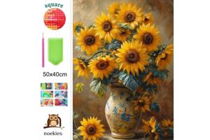 nr 14 Diamond Painting bloemen 50x40cm (vierkant)