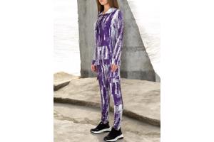 Fashion 2 delig huispak violet paars wit S/M