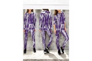 Fashion 2 delig huispak violet paars wit S/M