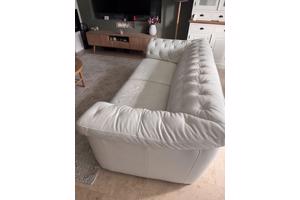 Witte leer bank