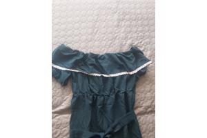 Offshoulder jumpsuit donkergroen XL