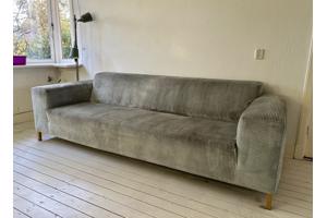 Grijs/blauwe stoffen 3 zits bank