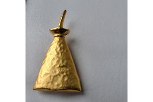 Vintage lancome paris broche in gehamerd verguld