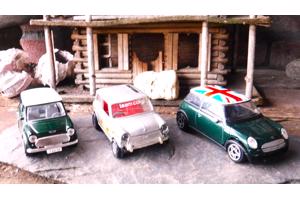 Setje van 3 mini cooper modelletjes