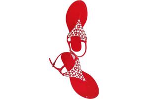 960 Sandalen strass steentjes rood 36