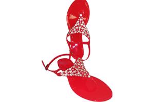 960 Sandalen strass steentjes rood 36