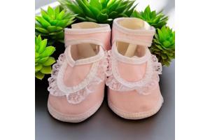 Junior Joy Babyschoenen Newborn Kant Meisjes Roze/wit