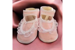 Junior Joy Babyschoenen Newborn Kant Meisjes Roze/wit