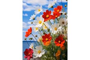 nr 62 Diamond Painting wilde bloemen 50x40cm (vierkant)