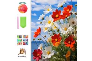 nr 62 Diamond Painting wilde bloemen 50x40cm (vierkant)