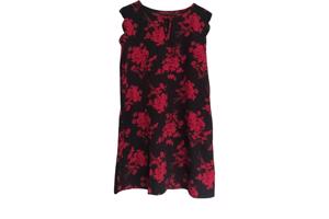 Luchtige zomerjurk zwart rood L