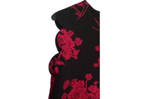 Luchtige zomerjurk zwart rood L