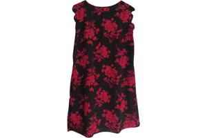 Luchtige zomerjurk zwart rood L