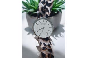 Ernest Strik armband Horloge – Beige panterprint