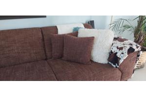 Gratis hoekbank bruine stof