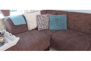 Gratis hoekbank bruine stof