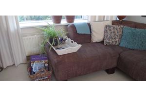 Gratis hoekbank bruine stof