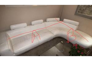 Witte leren hoekbank