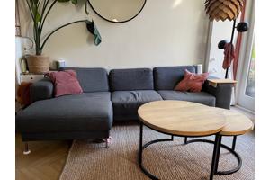 Montel bank grijs met chaise longue