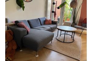 Montel bank grijs met chaise longue