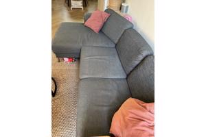 Montel bank grijs met chaise longue