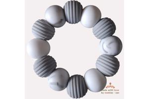 Noekies Handgemaakte Bijtring grijs wit - Nieuw!