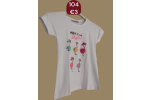 Glo-Story t-shirt flamingo's wit 104