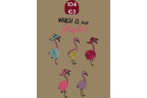 Glo-Story t-shirt flamingo's wit 104