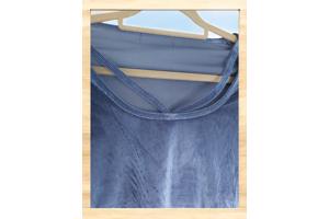 Fluwelen glanzende top blauw S