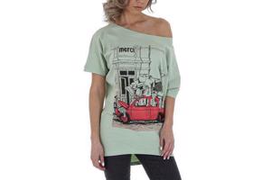 Glo-story one size t-shirt merci licht groen