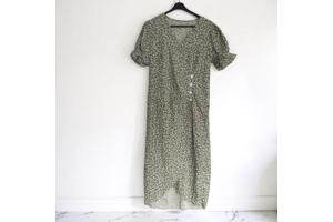 Effordram zomerjurk lang groen wit L