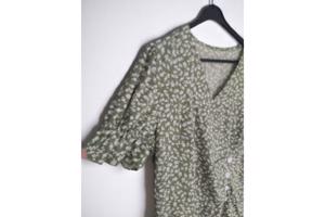 Effordram zomerjurk lang groen wit L