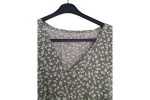 Effordram zomerjurk lang groen wit L