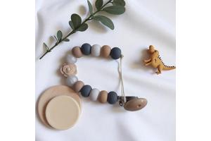 Speenkoord roos grijs beige wit parelmoer