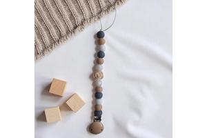 Speenkoord roos grijs beige wit parelmoer