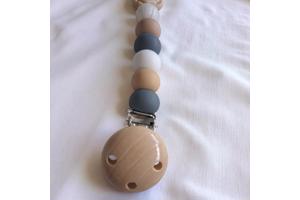 Speenkoord roos grijs beige wit parelmoer