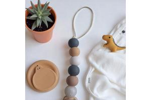 Speenkoord roos grijs beige wit parelmoer